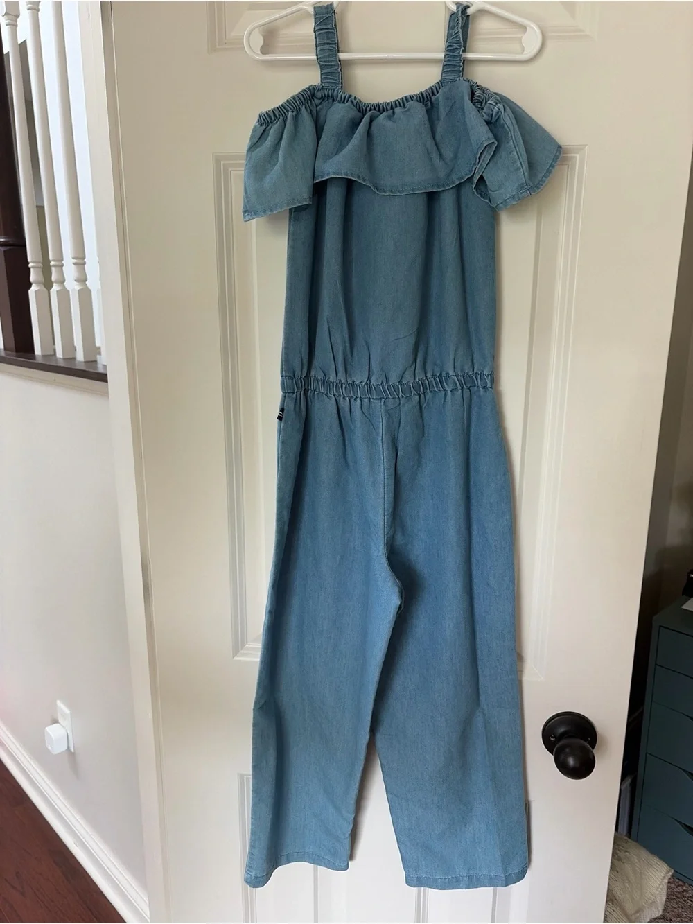 NWT Nautica Light Blue Denim Off-Shoulder Jumpsuit 7